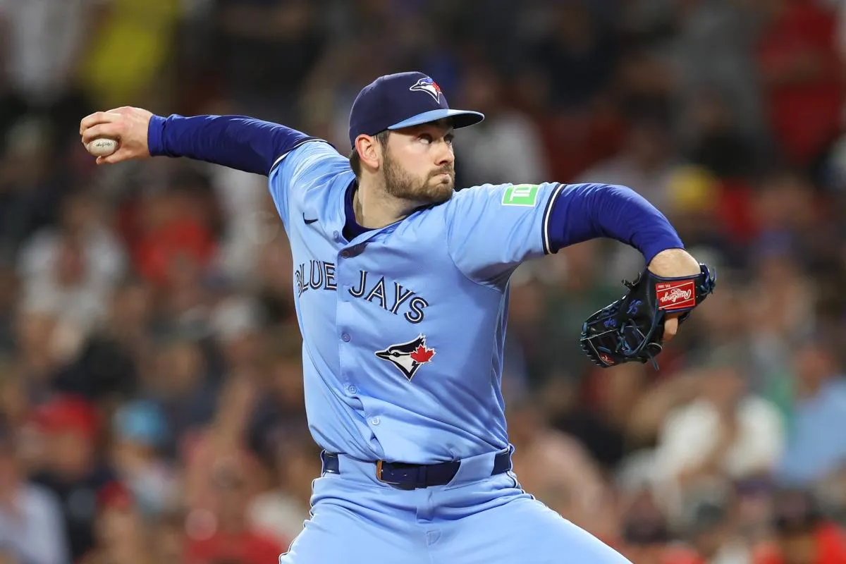 Toronto Blue Jays relief pitcher Zach Pop (56) delivers a pitch during the ninth inning against the Boston Red Sox at Fenway Park.