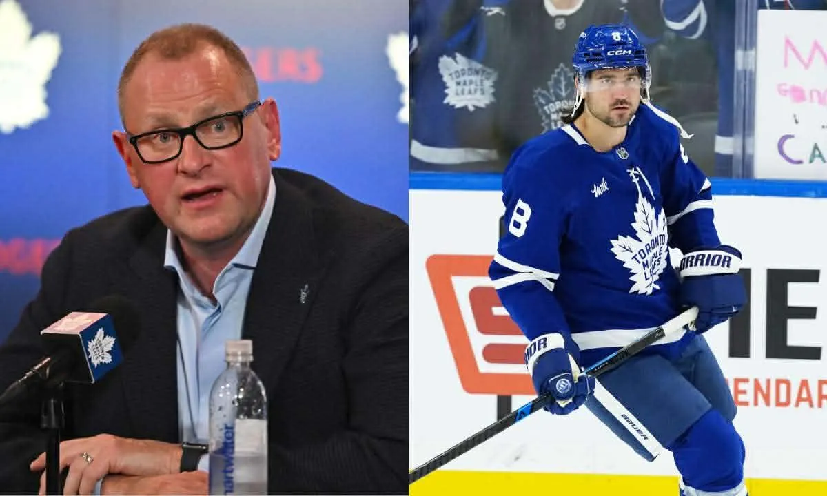 Brad Treliving (left) and Chris Tanev (right)