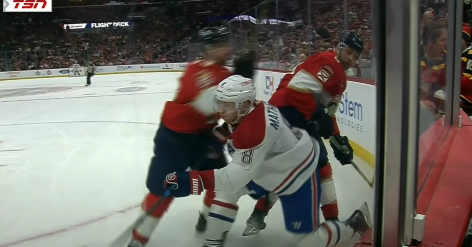 Brad Marchand et Mike Matheson
