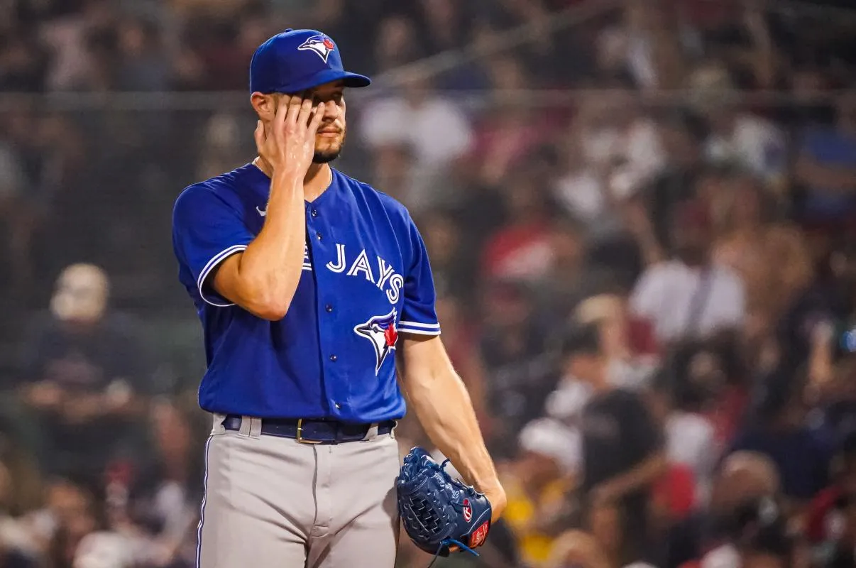Toronto Blue Jays starting pitcher Thomas Hatch (31) on the mound against the Boston Red Sox in the fourth inning at Fenway Park.