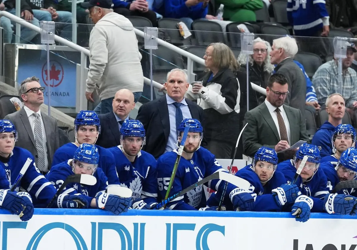 Toronto Maple Leafs head coach Craig Berube watches the play against the Florida Panthers during the third period at Scotiabank Arena.