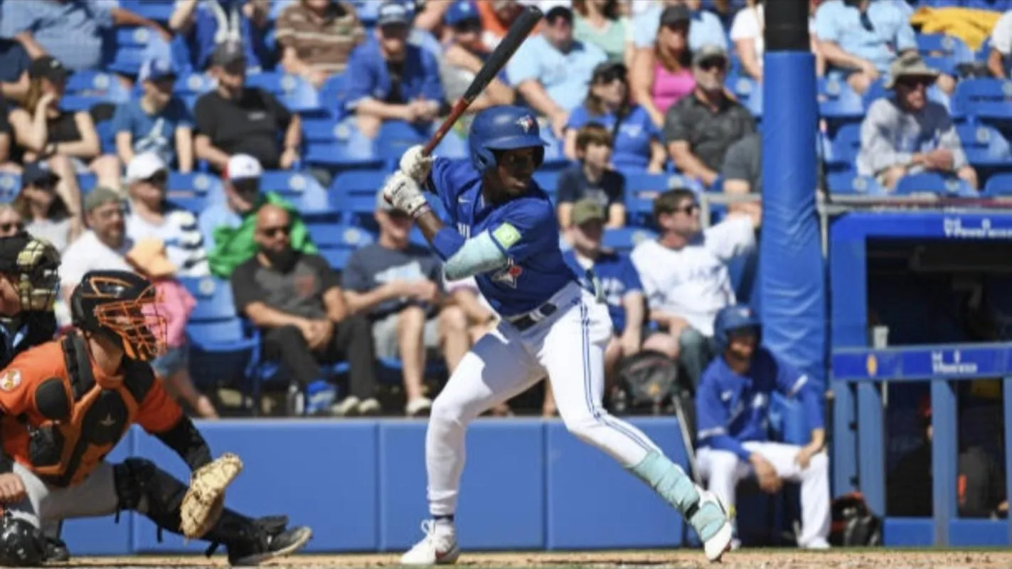 Toronto Blue Jays outfielder Dasan Brown at bat in Dunedin FLA USA