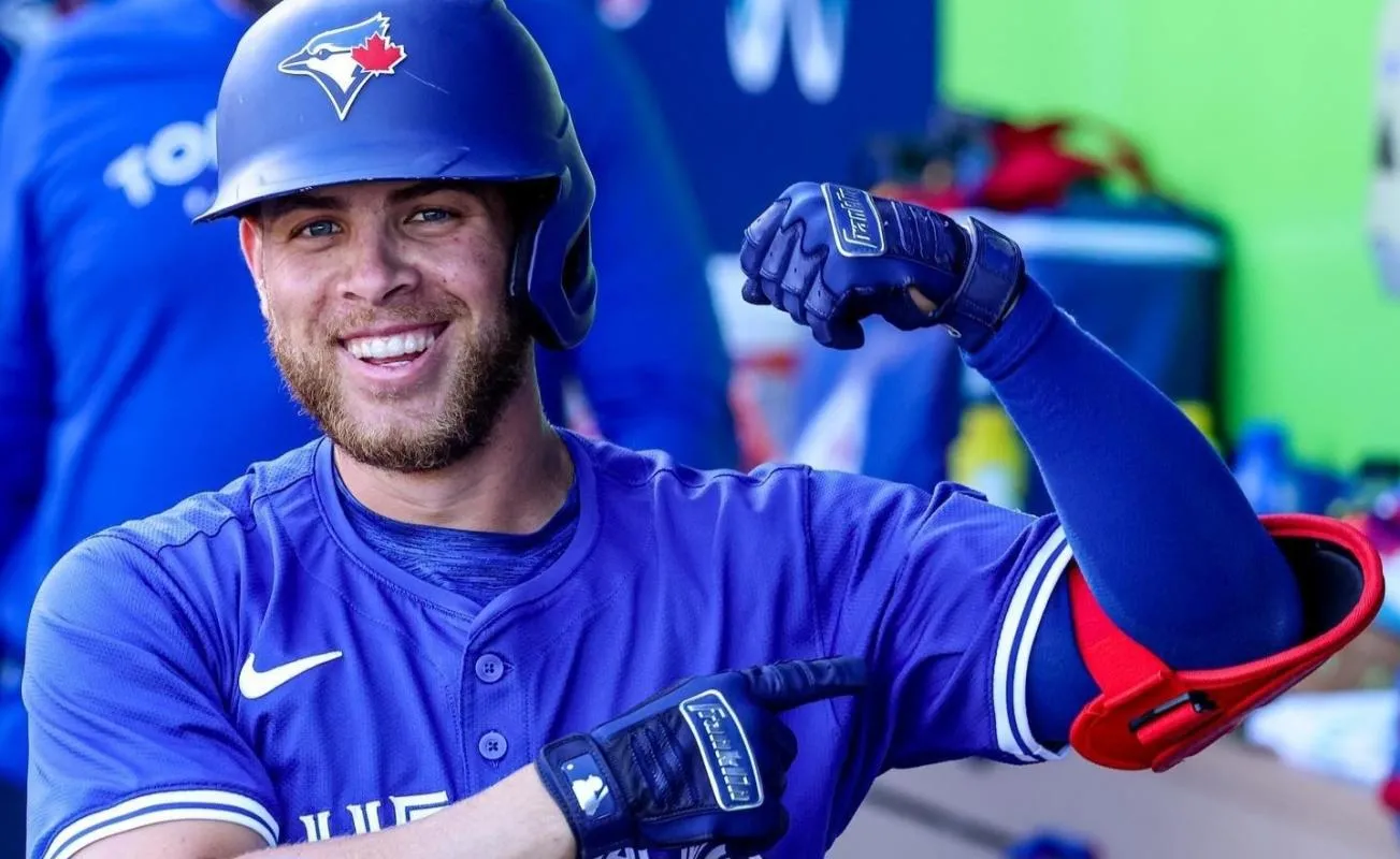 Toronto Blue Jays outfielder Rafael Lantigua poses in the dugout at TD Ballpark.
