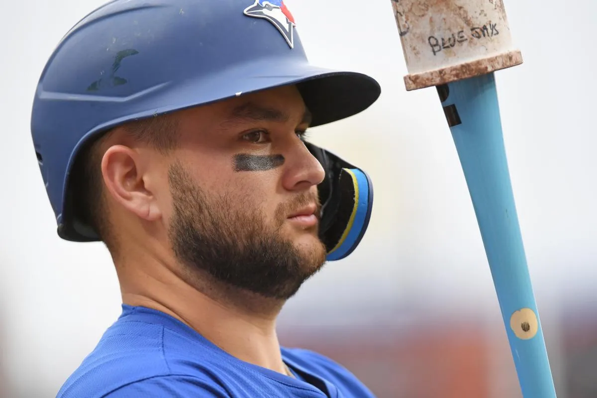 Toronto Blue Jays shortstop Bo Bichette (11) on deck against the Philadelphia Phillies at Citizens Bank Park.