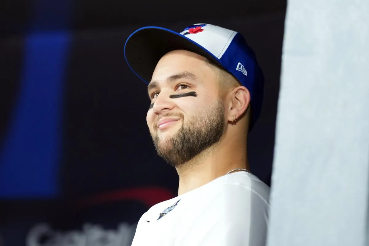 Toronto Blue Jays second baseman Bo Bichette (11) looks on before game one of the 2025 MLB World Series against the Los Angeles Dodgers at Rogers Centre.