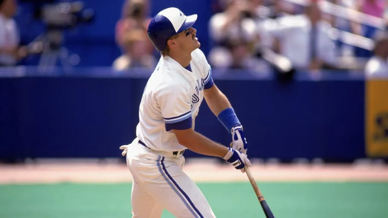 Jeff Kent watches a home run leave Sky Dome in a game during the 1992 season.
