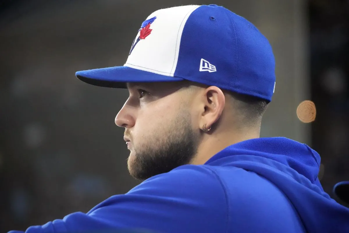 Toronto Blue Jays short stop Bo Bichette (11) looks on during game one of the ALCS round for the 2025 MLB playoffs at Rogers Centre.