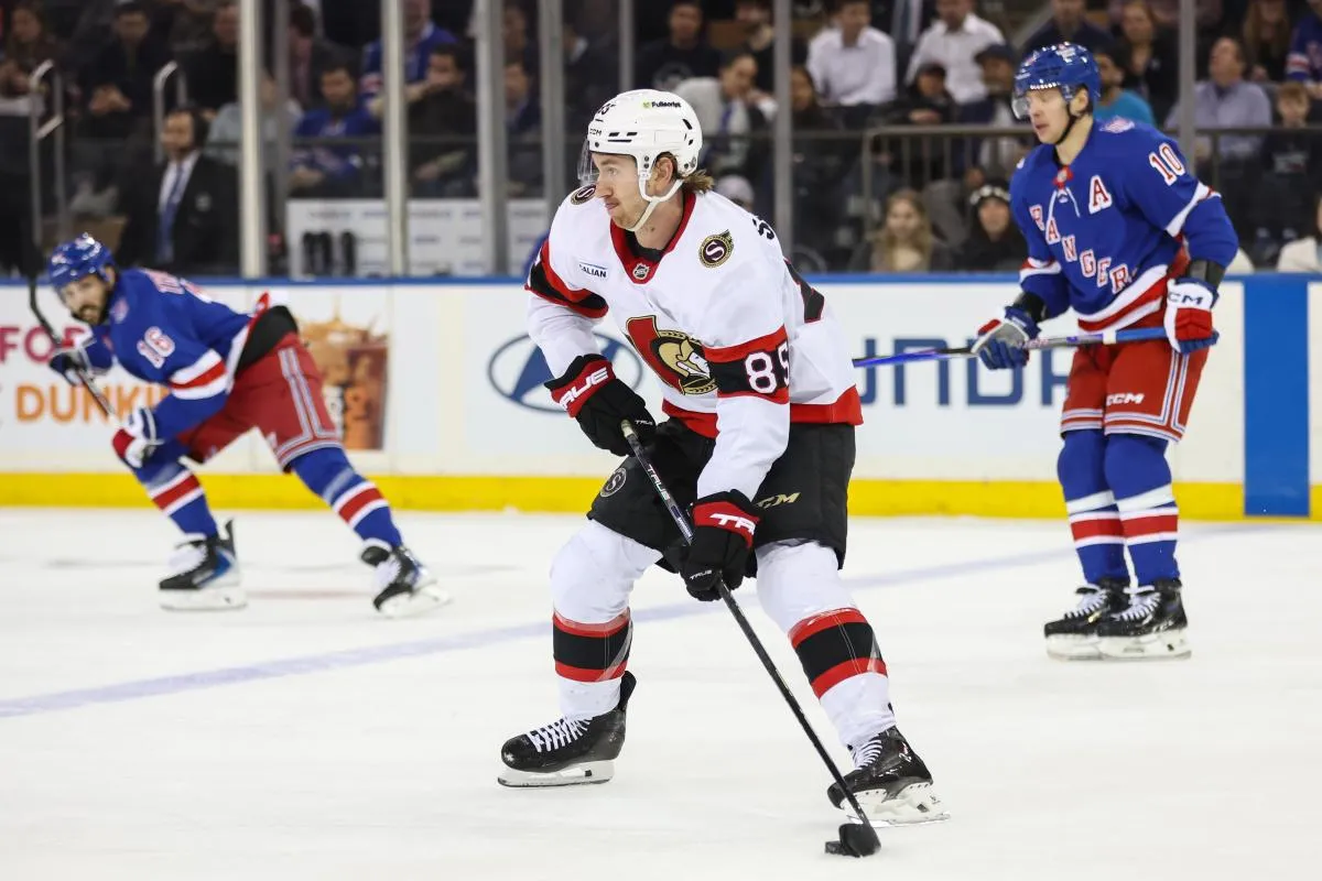 Ottawa Senators defenseman Jake Sanderson (85) at Madison Square Garden.