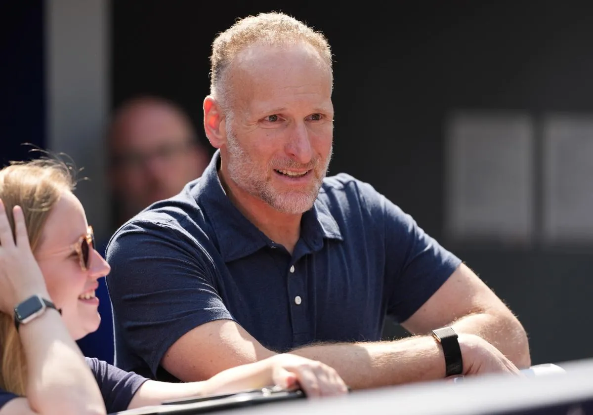 Toronto Blue Jays president and CEO Mark Shapiro watches batting practice before a game against the Los Angeles Angels at Rogers Centre.