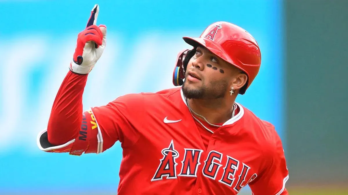 Yoan Moncada with the Los Angeles Angels