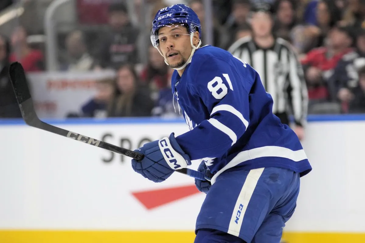 Toronto Maple Leafs forward Dakota Joshua (81) skates against the Ottawa Senators at Scotiabank Arena.