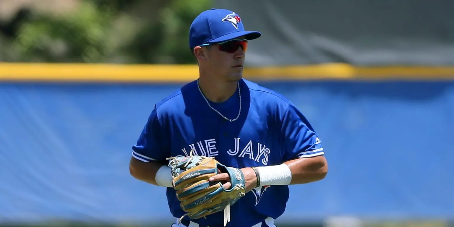 Toronto Blue Jays infield prospect Jordan Groshans playing shortstop at TD Ballpark in Dunedin Florida, USA.