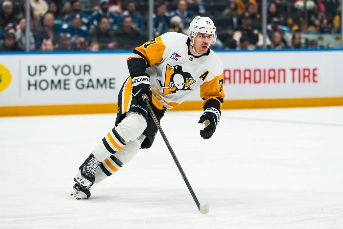 Pittsburgh Penguins forward Evgeni Malkin (71) skates against the Vancouver Canucks in the first period at Rogers Arena.