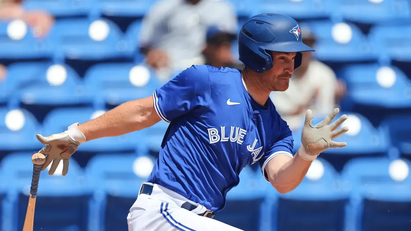 Toronto Blue Jays outfielder RJ Schreck (89) batting against the Atlanta Braves at CoolToday Park.