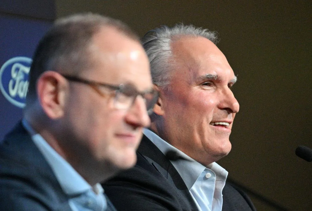 Toronto Maple Leafs new head coach Craig Berube speaks during an introductory media conference alongside team general manager Brad Treliving at Ford Performance Centre.