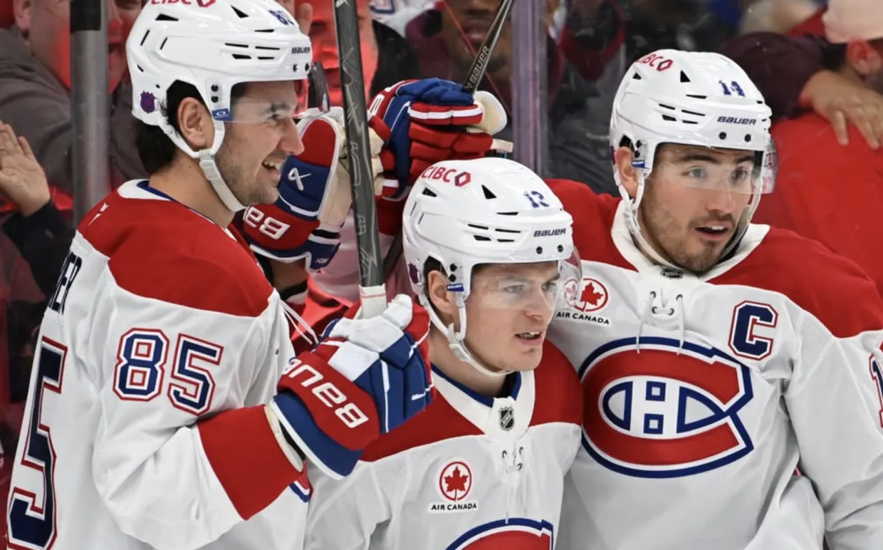 Alexandre Texier, Cole Caufield et Nick Suzuki