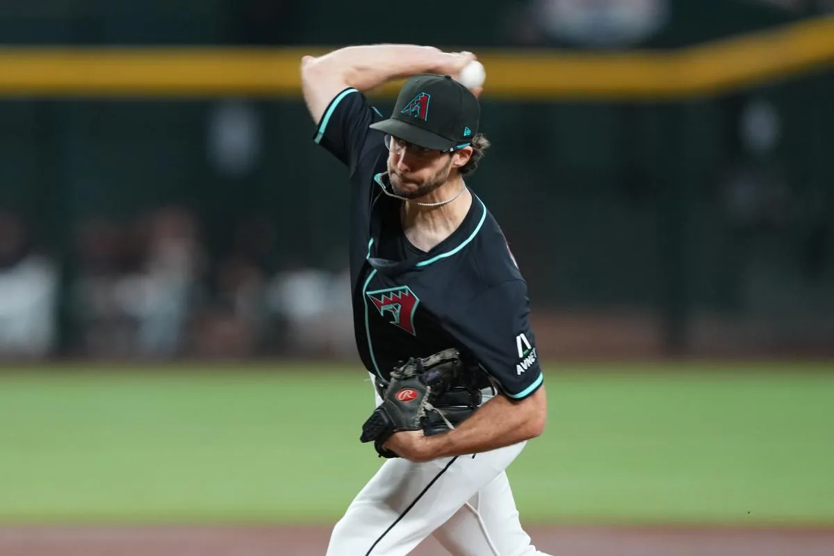 Arizona Diamondbacks pitcher Zac Gallen (23) pitches against the Philadelphia Phillies during the first inning at Chase Field.