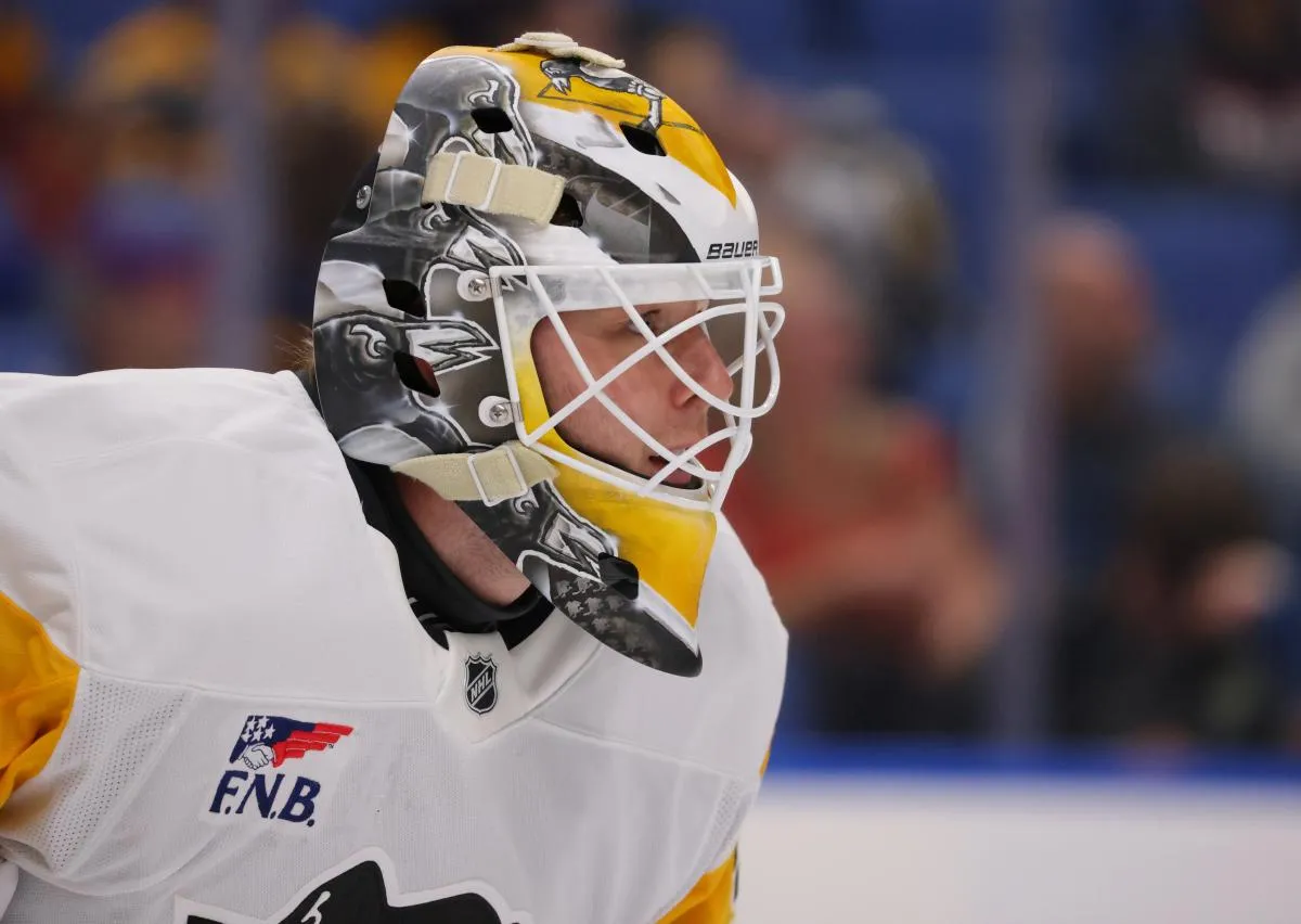 Pittsburgh Penguins goalie Filip Larsson (31) during the second period against the Buffalo Sabres at KeyBank Center.