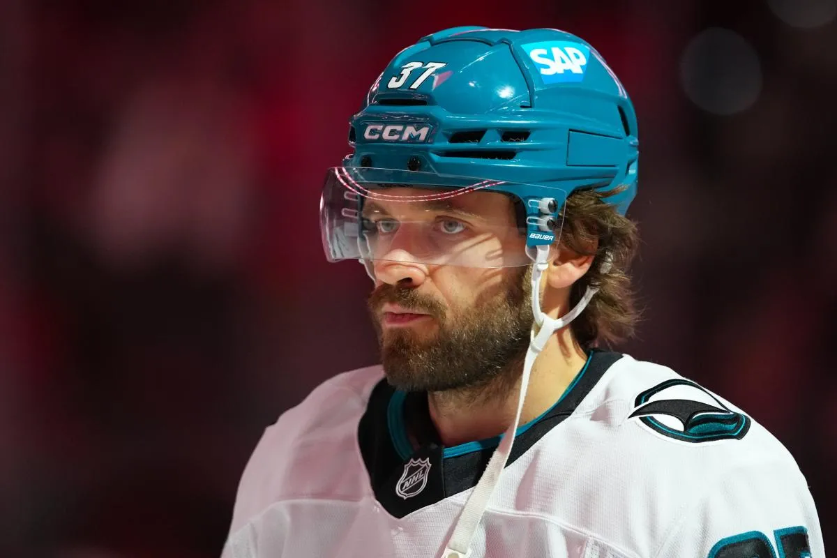 San Jose Sharks defenseman Timothy Liljegren (37) looks on before the start of the game against the Carolina Hurricanes at Lenovo Center