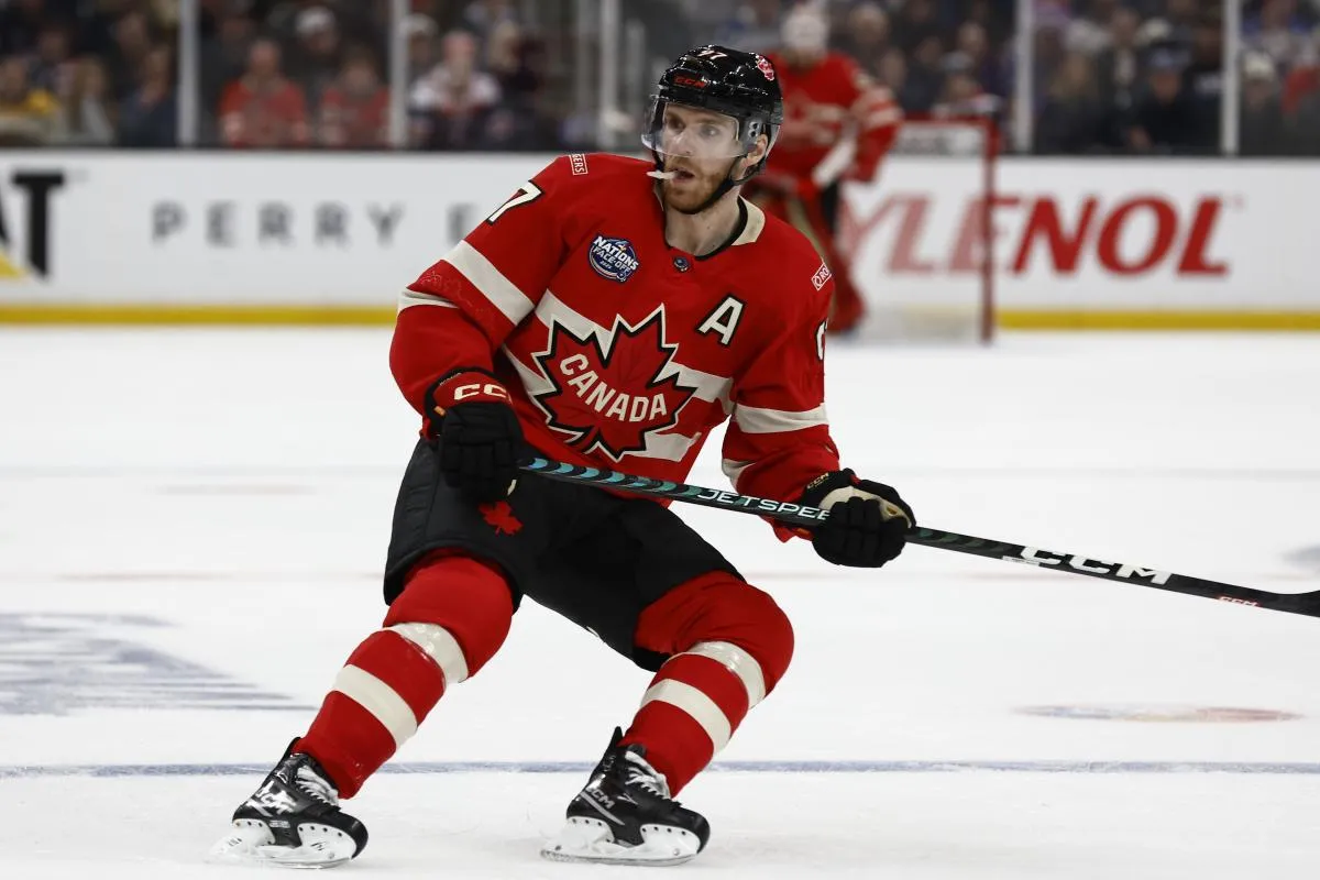 [Imagn Images direct customers only] Team Canada forward Connor McDavid (97) during the 4 Nations Face-Off ice hockey championship game against the United States at TD Garden.