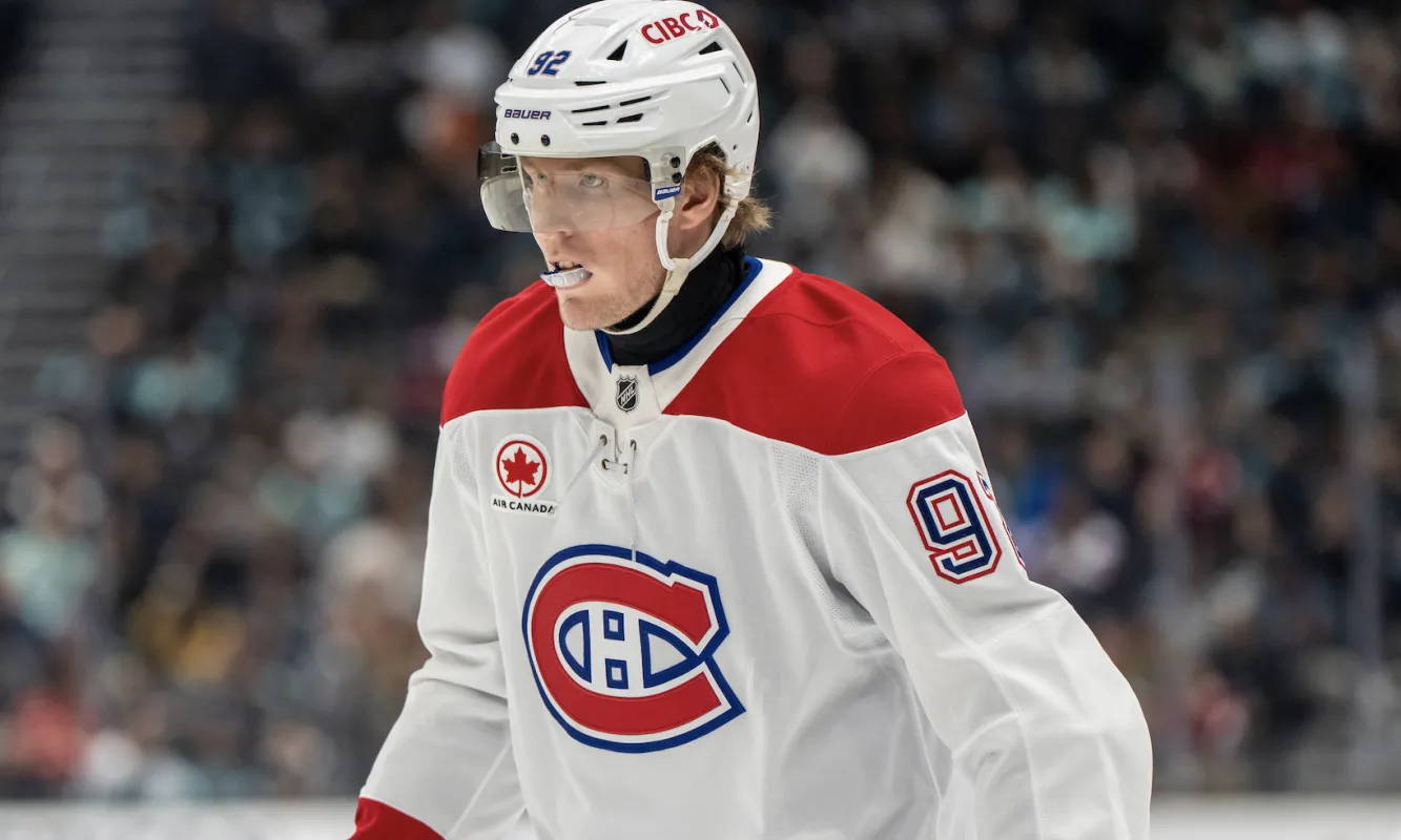 L'attaquant des Canadiens de Montr&eacute;al Patrik Laine (92) photographi&eacute; lors d'un match contre les Kraken de Seattle &agrave; la Climate Pledge Arena.