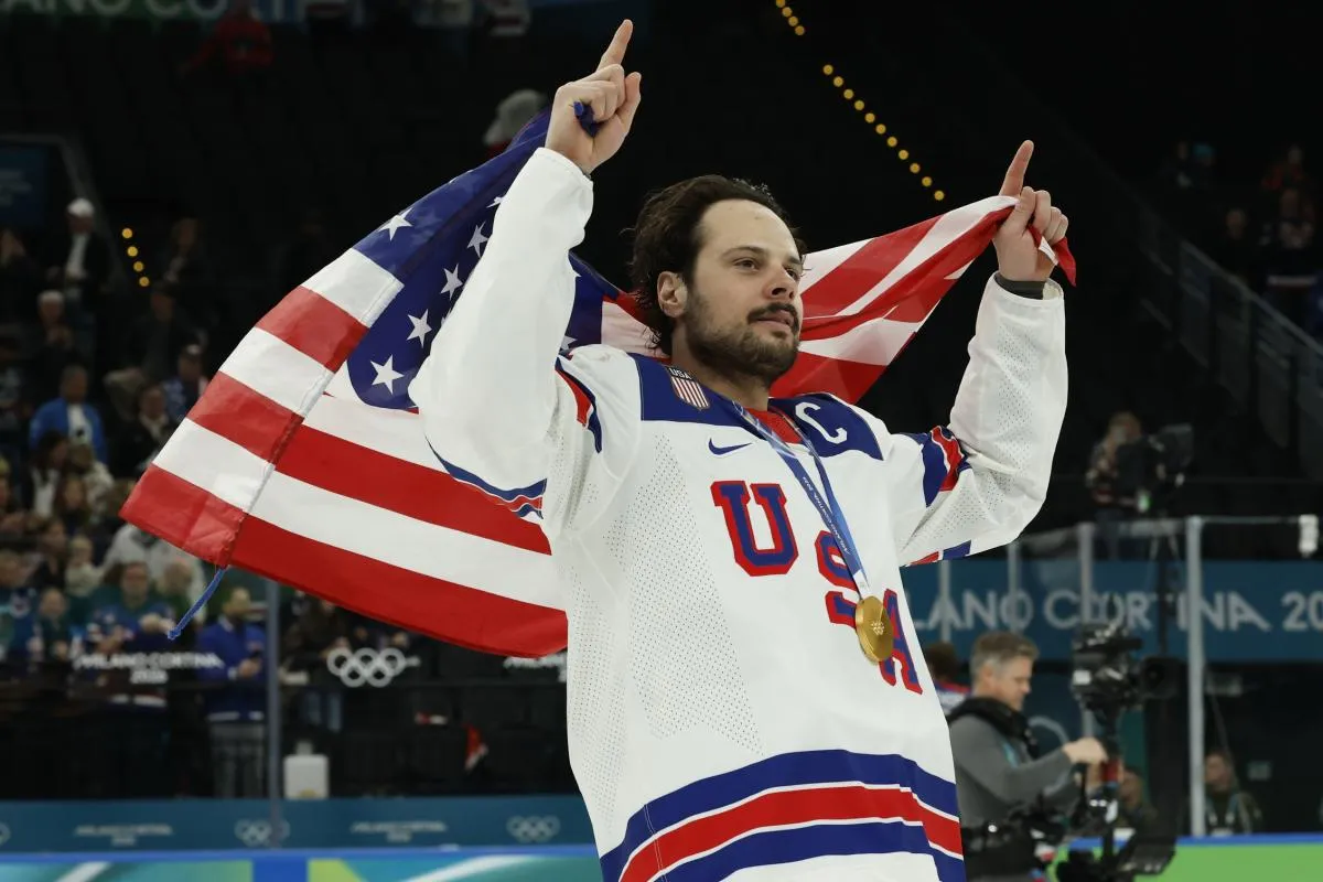 New Auston Matthews celebration photos going viral following Olympic gold medal win