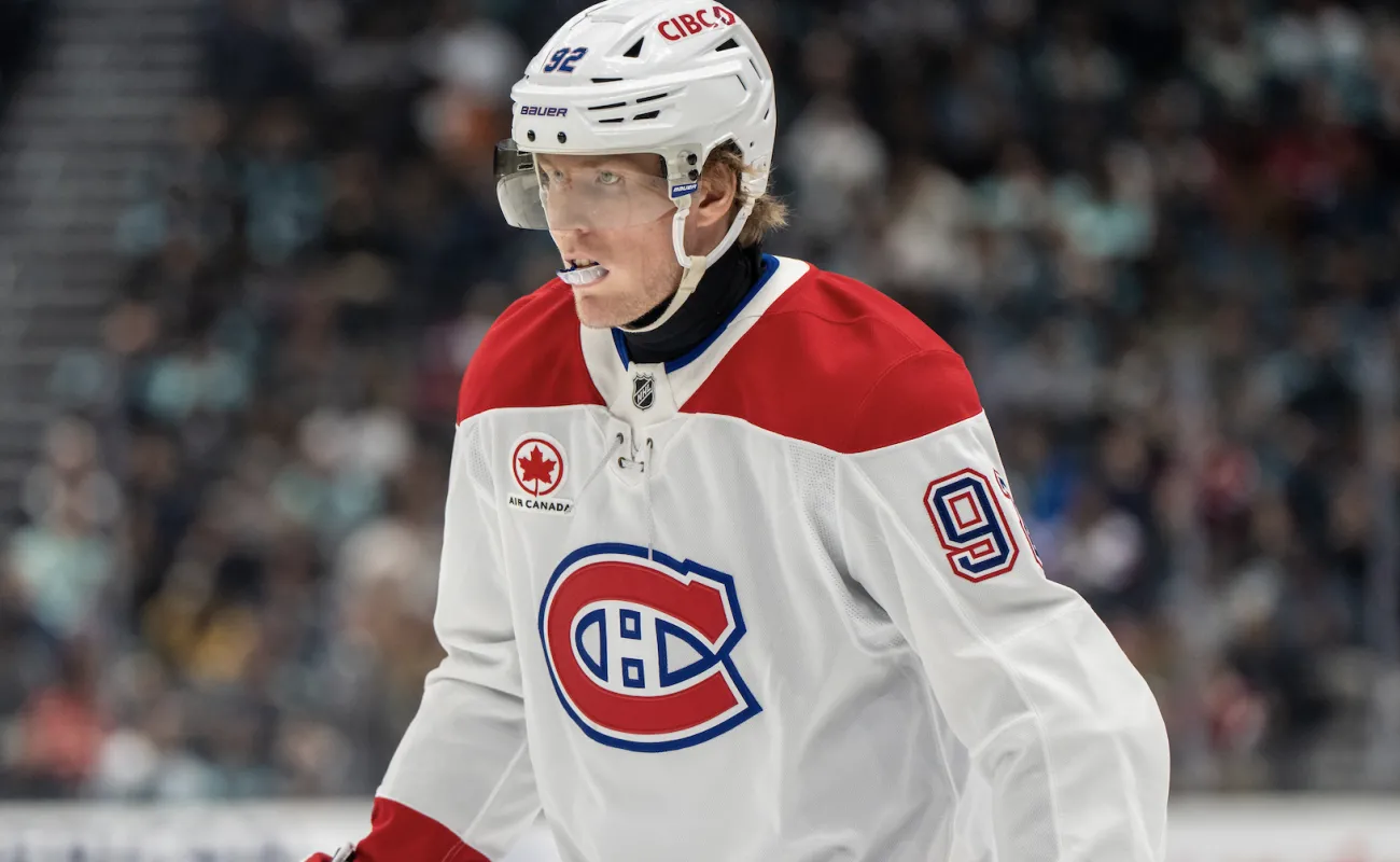 L'attaquant des Canadiens de Montr&eacute;al Patrik Laine (92) photographi&eacute; lors d'un match contre les Kraken de Seattle &agrave; la Climate Pledge Arena.