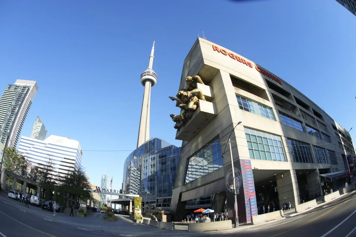 General view of the stadium exterior before game one of the ALCS round for the 2025 MLB playoffs at Rogers Centre.