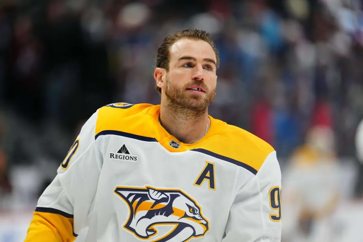 Nashville Predators center Ryan O'Reilly (90) before the game against the Colorado Avalanche at Ball Arena.