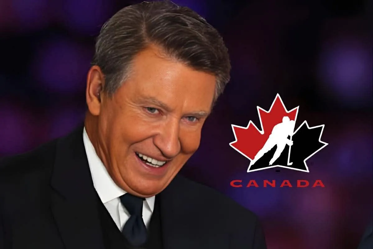 Canadian former ice hockey player Wayne Gretzky is present for the game between Edmonton Oilers and Florida Panthers in game five of the 2025 Stanley Cup Final at Rogers Place.