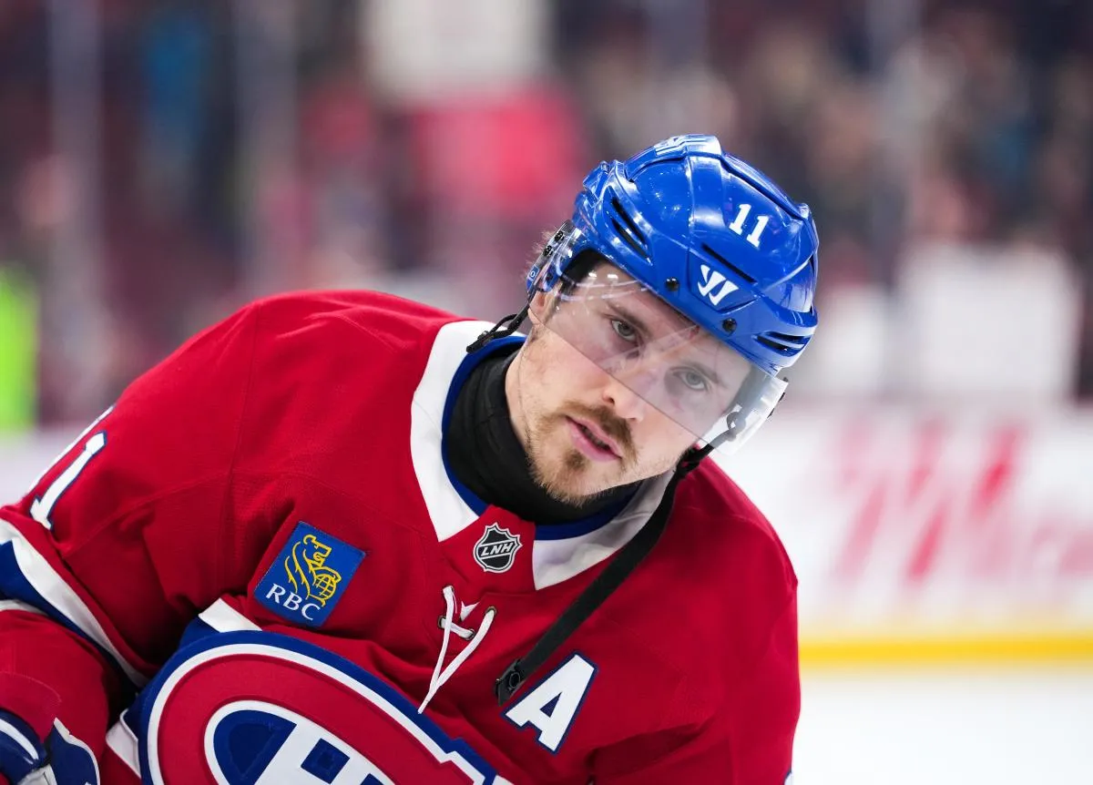 L'attaquant des Canadiens de Montr&eacute;al Brendan Gallagher (11) patine pendant l'&eacute;chauffement avant le match contre les Golden Knights de Vegas au Centre Bell.