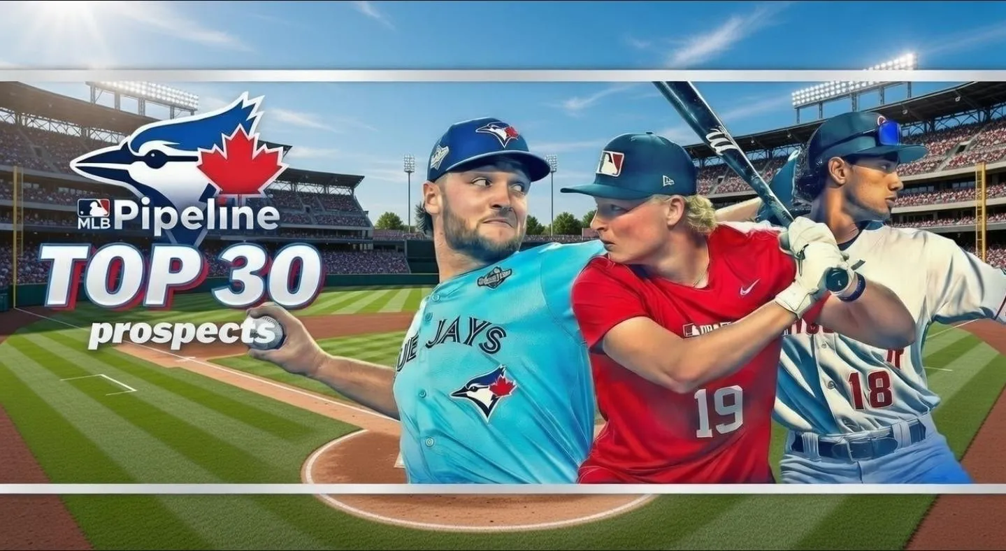 Toronto Blue Jays top prospects Trey Yesavage, JoJo Parker and Trey Yesavage.