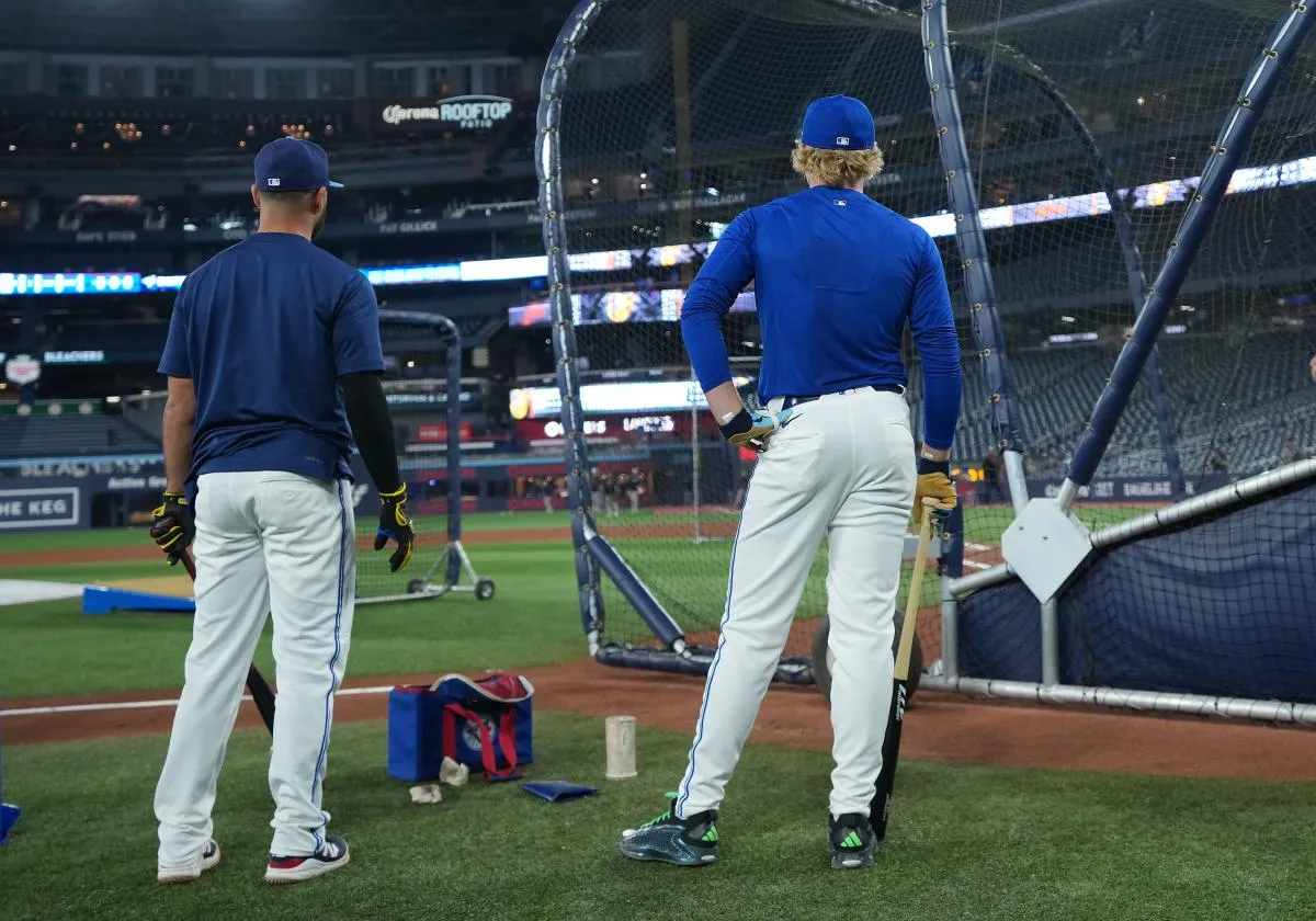 Toronto Blue Jays first round draft pick JoJo Parker watches batting practice before a game against the Baltimore Orioles at Rogers Centre.