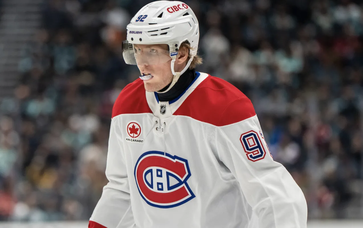 L'attaquant des Canadiens de Montr&eacute;al Patrik Laine (92) photographi&eacute; lors d'un match contre les Kraken de Seattle &agrave; la Climate Pledge Arena.