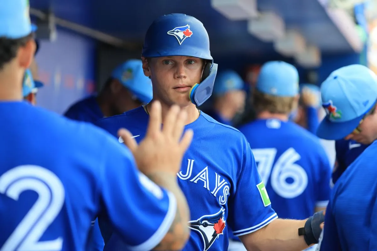 Toronto Blue Jays shortstop Josh Kasevich (86) scores a run during the fifth inning against the Boston Red Sox at TD Ballpark.