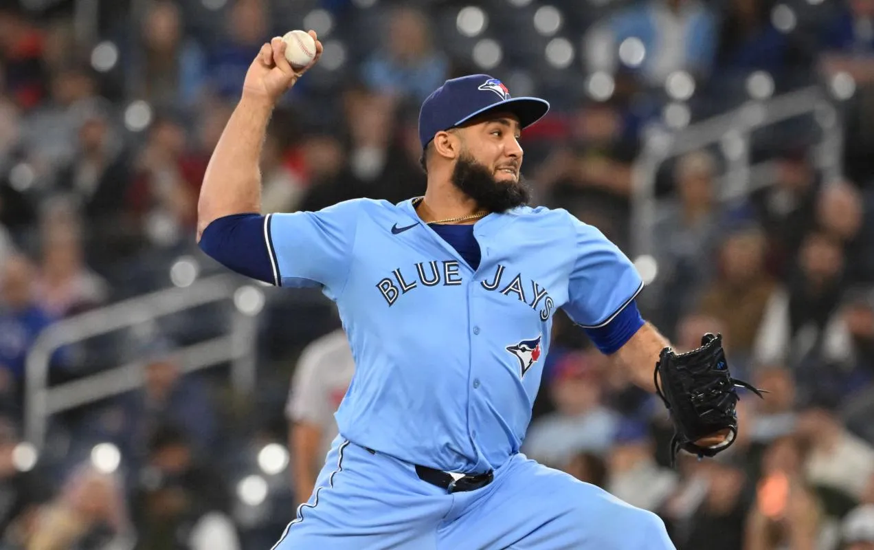 Toronto Blue Jays relief pitcher Yimi Garcia (93) delivers a pitch against the Boston Red Sox in the ninth inning at Rogers Centre.