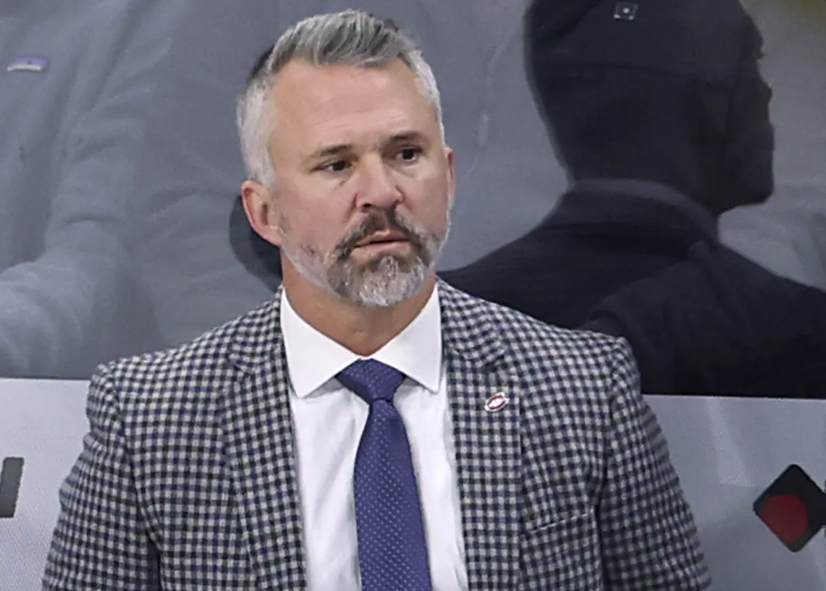 Montreal Canadiens head coach Martin St-Louis during the first period against the Winnipeg Jets at Canada Life Centre.