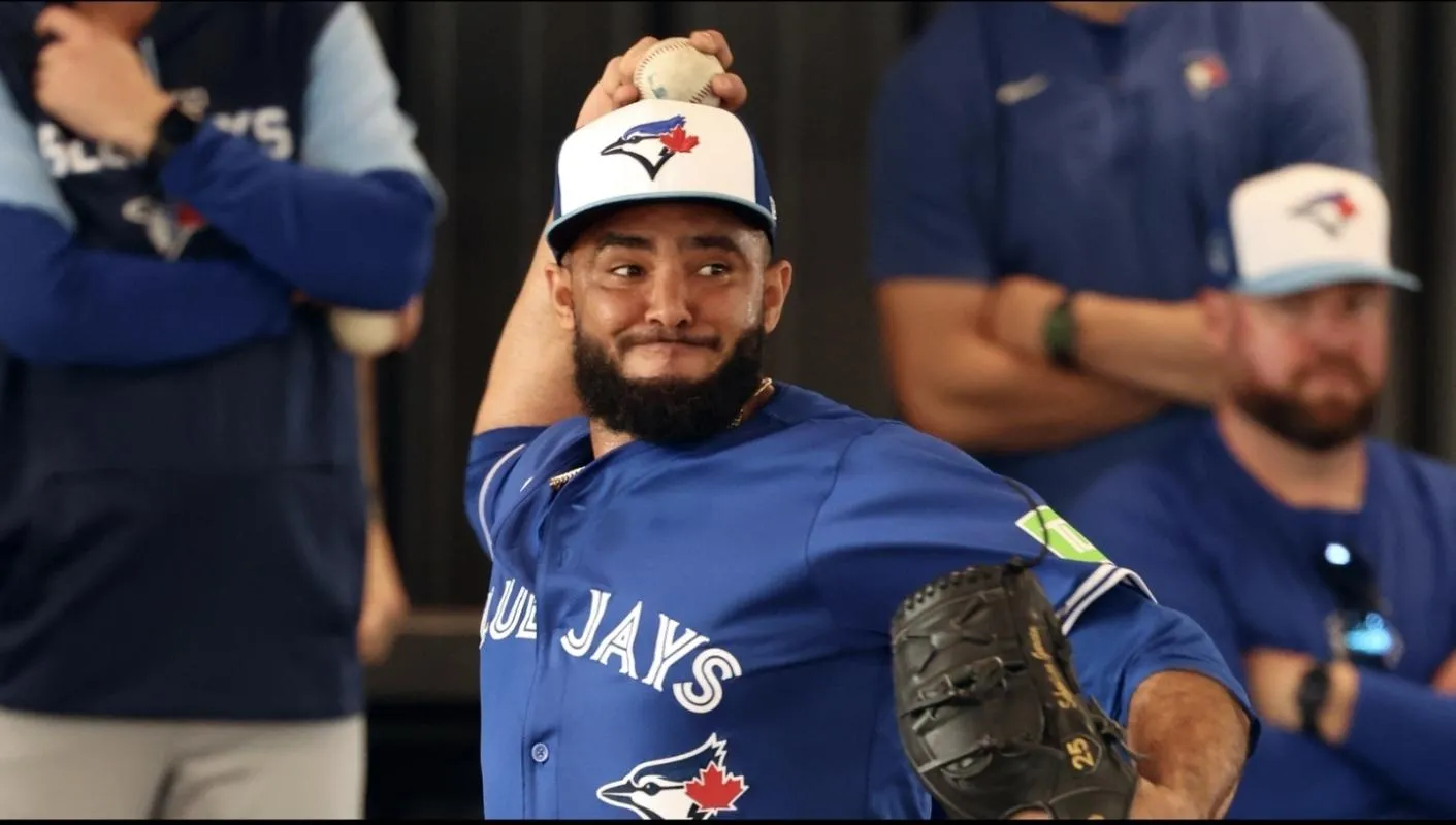 Toronto Blue Jays relief pitcher Yimi Garcia (93) throws a bullpen session at Blue Jays Player Development Complex.