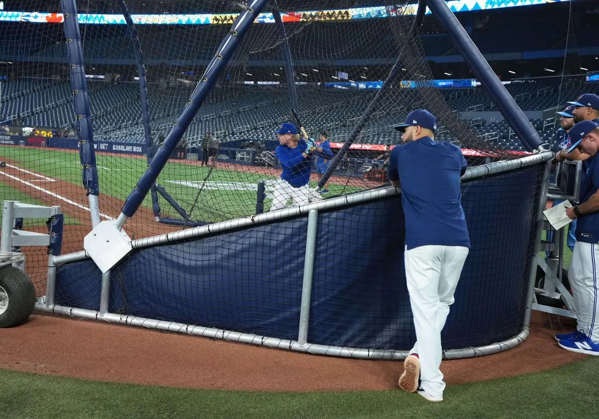 Toronto Blue Jays first round draft pick JoJo Parker takes batting practice before a game against the Baltimore Orioles at Rogers Centre.