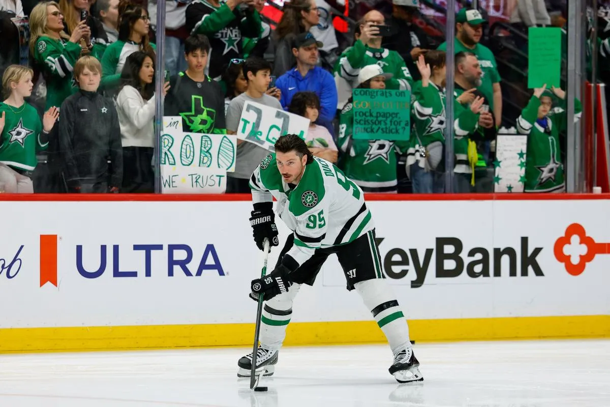 Dallas Stars center Matt Duchene (95) before the game against the Colorado Avalanche at Ball Arena.
