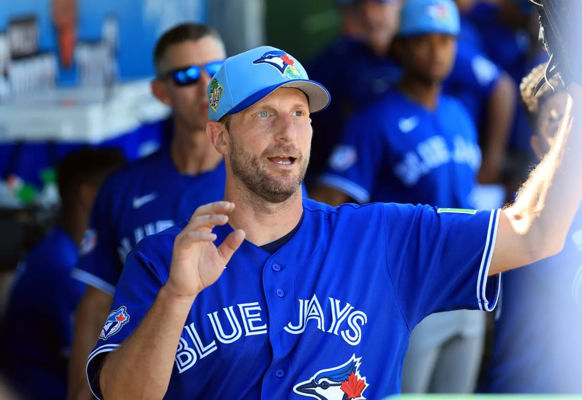 Toronto Blue Jays staring pitcher Max Scherzer (31) during the game against the Philadelphia Phillies at BayCare Ballpark.