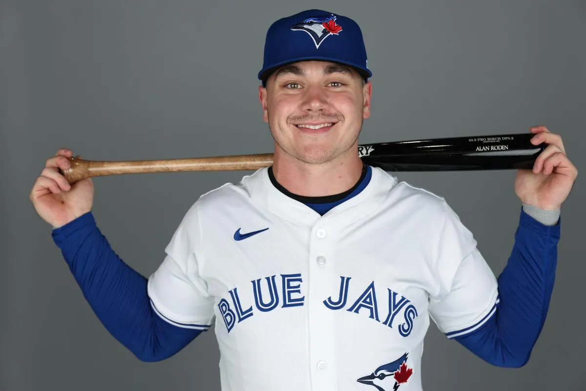 Toronto Blue Jays outfielder Alan Roden (83) participates in media day at the Blue Jays Player Development Complex.
