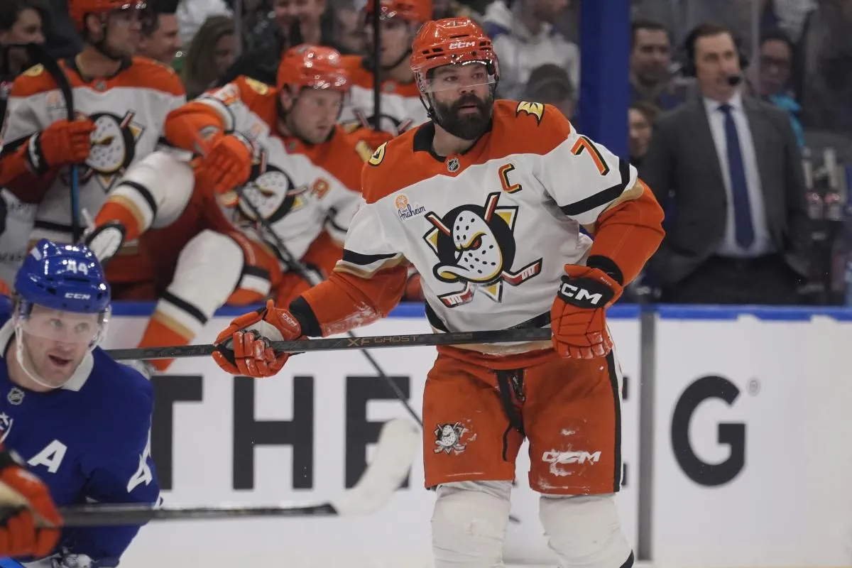Anaheim Ducks defenseman Radko Gudas (7) skates against the Toronto Maple Leafs during the first period at Scotiabank Arena.