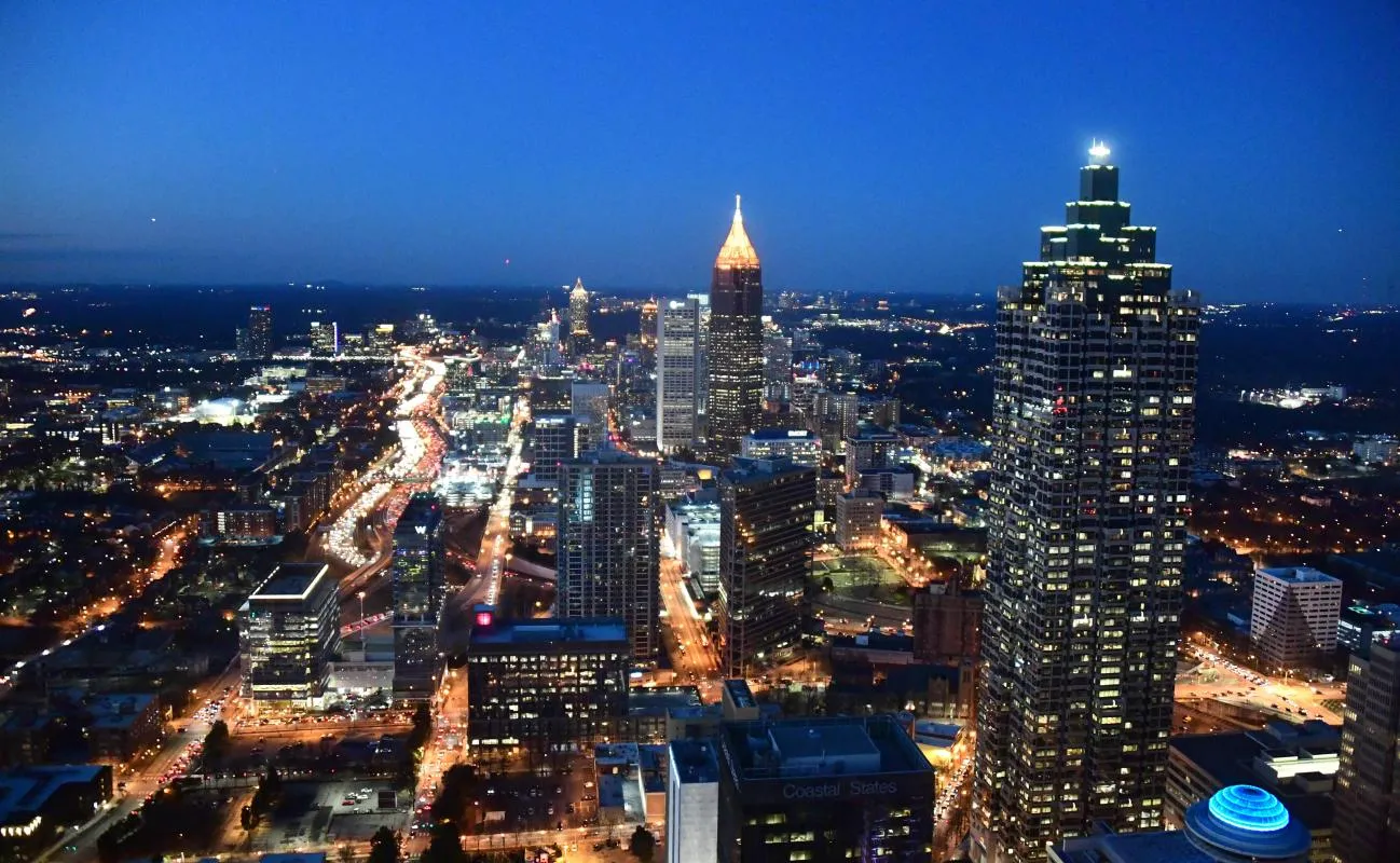 General overall view of the downtown Atlanta skyline.