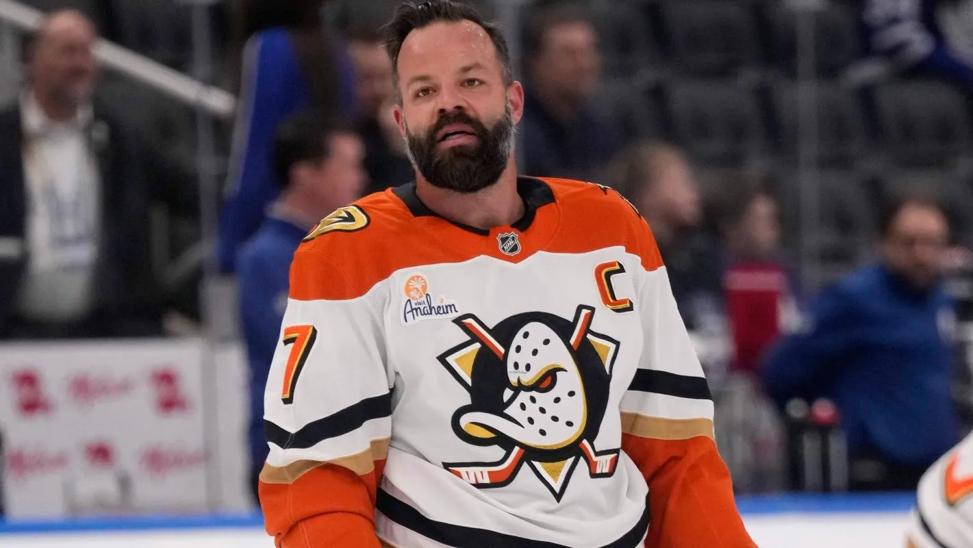 Anaheim Ducks defenseman Radko Gudas (7) during warm up before a game against the Toronto Maple Leafs at Scotiabank Arena.