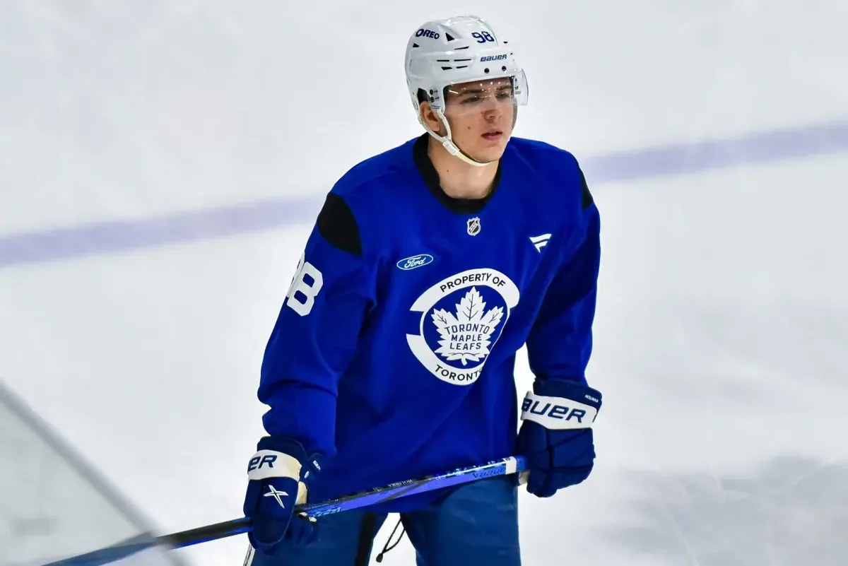 Toronto Maple Leafs prospect Miroslav Holinka during training camp