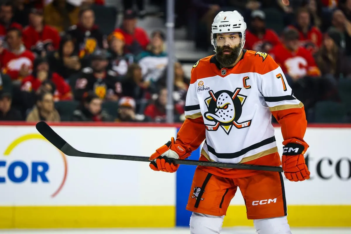 Anaheim Ducks defenseman Radko Gudas (7) against the Calgary Flames during the third period at Scotiabank Saddledome.