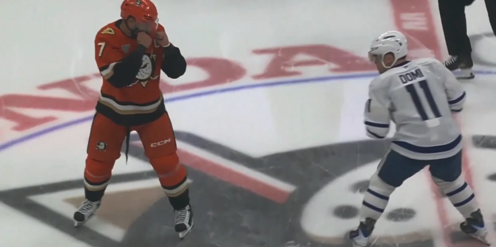 Radko Gudas and Max Domi drop the gloves in intense fight