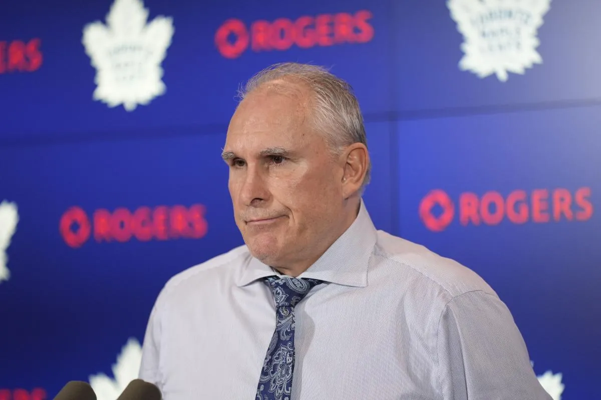 Toronto Maple Leafs head coach Craig Berube during a media conference after a win over the Anaheim Ducks at Scotiabank Arena.