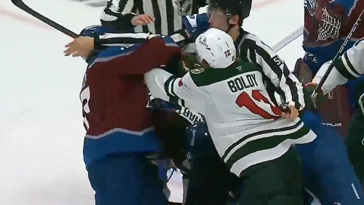 Avalanche's Parker Kelly faces supplemental discipline after punching linesman in scrum with Wild's Matt Boldy